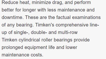 TIMKEN CYLINDRICAL BEARINGS