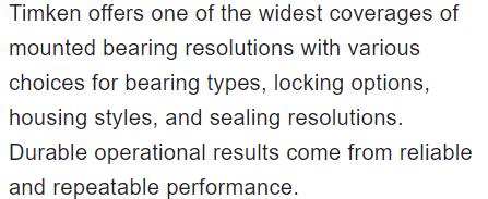 TIMKEN FAFNIR BALL BEARING HOUSED UNITS