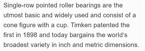 TIMKEN TAPERED ROLLER BEARINGS